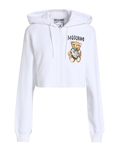 MOSCHINO Hooded track jacket  COUTURE White 100% Cotton