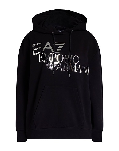 EA7 Hooded track jacket  Black 96% Cotton, 4% Elastane