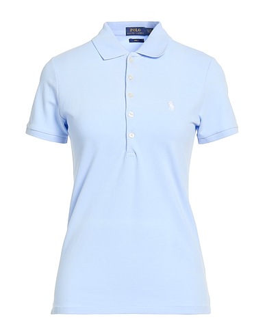 POLO RALPH LAUREN Polo shirt Sky blue 97% Cotton, 3% Elastane
