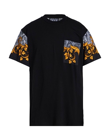 VERSACE JEANS COUTURE T-shirt Μαύρο 100% Βαμβάκι