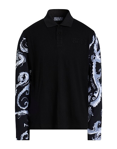 VERSACE JEANS COUTURE Polo shirt Black 100% Cotton