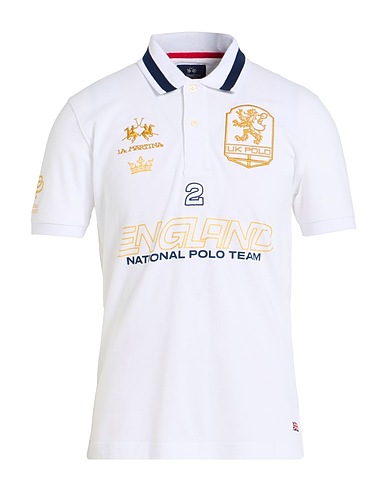 LA MARTINA Polo shirt White 95% Cotton, 5% Elastane