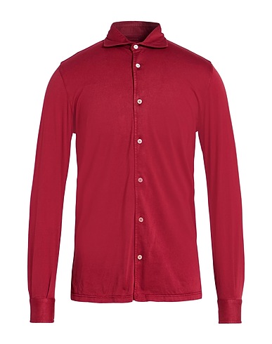 FEDELI Chemise de couleur unie Pourpre 100% Coton