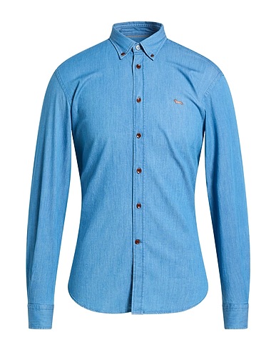 HARMONT & BLAINE Denim shirt Blue 97% Cotton, 3% Elastane