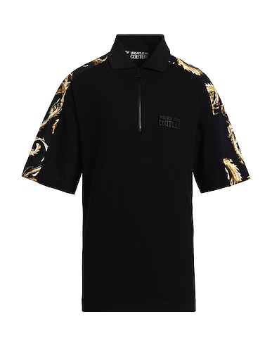 VERSACE JEANS COUTURE Polo shirt Black 100% Cotton