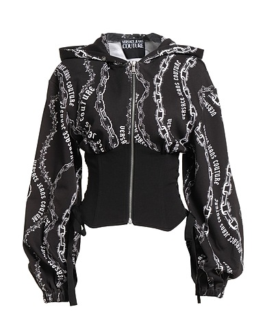 VERSACE JEANS COUTURE Hooded sweatshirt Black 100% Cotton