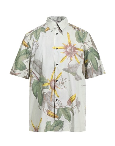 DRIES VAN NOTEN Patterned shirt Light grey 100% Cotton