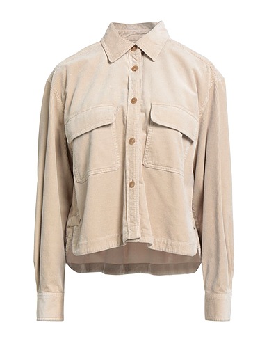 19.70 NINETEEN SEVENTY Solid color shirts & blouses Beige 78% Cotton, 20% Modal, 2% Elastane