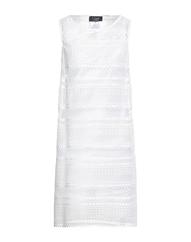 CLIPS Vestito corto Bianco 100% Poliestere