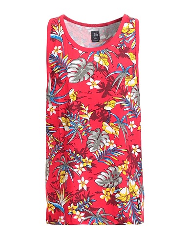 STUSSY Tank top Red 100% Cotton