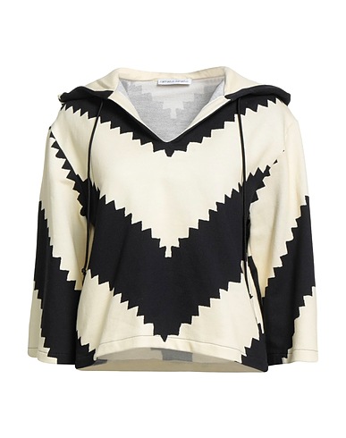 RAFFAELA D'ANGELO Hooded track jacket  Cream 100% Cotton