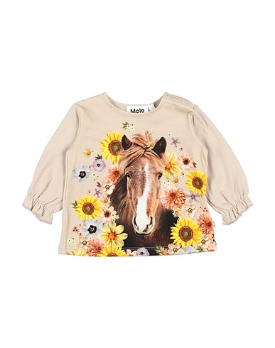 MOLO T-shirt Beige 95% Organic cotton, 5% Elastane