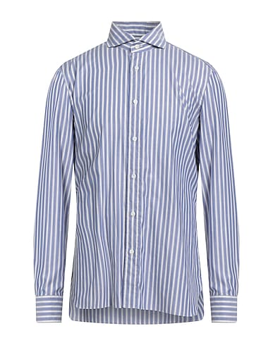 LUIGI BORRELLI NAPOLI Ριγέ πουκάμισο PER BONGENIE GRIEDER SINCE 1891 Μπλε 100% Βαμβάκι