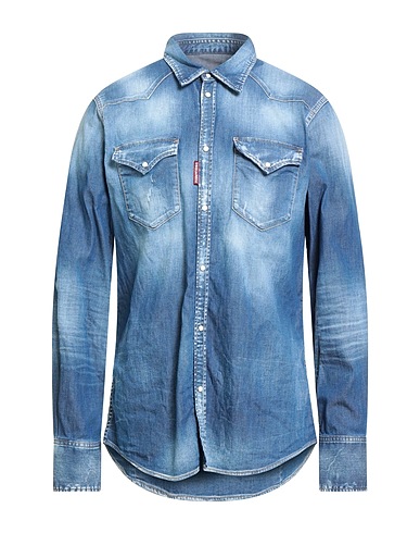 DSQUARED2 Denim shirt Blue 98% Cotton, 2% Elastane