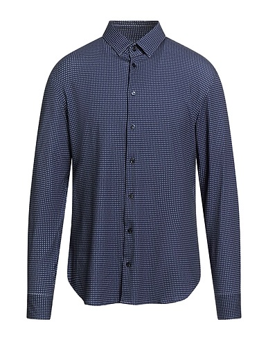 GIORGIO ARMANI Kariertes Hemd Marineblau 89% Baumwolle, 11% Elastan