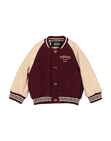 VERSACE YOUNG Jacket Burgundy 70% Wool, 30% Polyamide, Cotton, Viscose, Polyester
