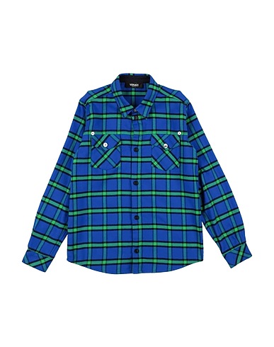 VERSACE YOUNG Patterned shirt Blue 100% Cotton