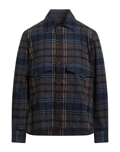 ALLEY DOCKS 963 Kariertes Hemd Marineblau 50% Acryl, 25% Polyester, 20% Wolle, 5% Andere Fasern