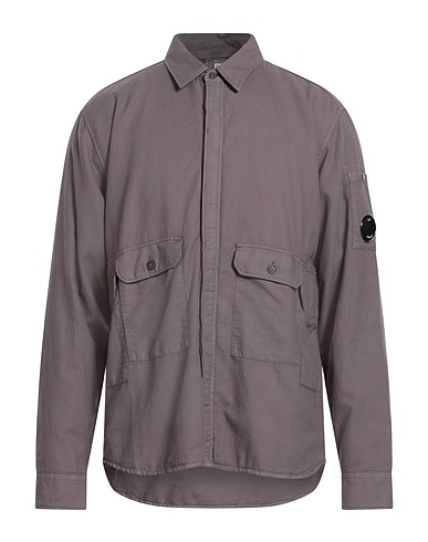 C.P. COMPANY Solid colour shirt Taupe 100% Cotton