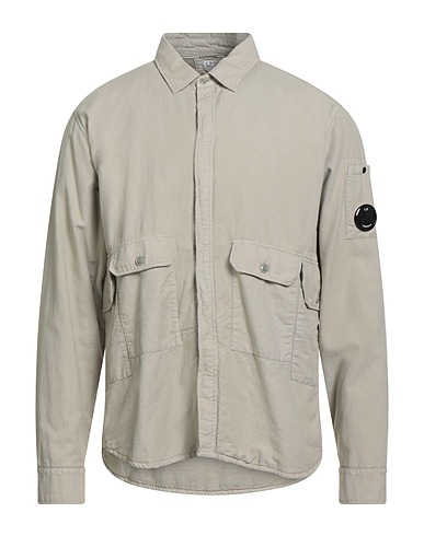 C.P. COMPANY Solid color shirt Sage green 100% Cotton