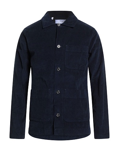 SELECTED HOMME Solid colour shirt Navy blue 70% Cotton, 30% Recycled cotton