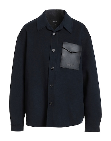 MACKAGE Однотонная рубашка BLU NOTTE 100% Шерсть, Овчина, Полиуретан