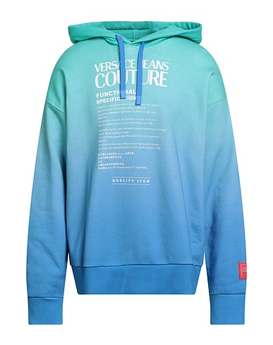 VERSACE JEANS COUTURE Hooded sweatshirt Light green 100% Cotton, Elastane