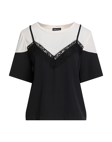 CHIARA BRUNI Top Black 86% Polyester, 9% Viscose, 5% Elastane