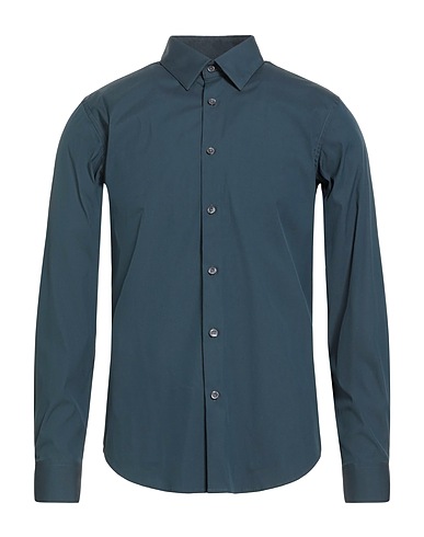 THEORY Solid color shirt Navy 78% Cotton, 18% Polyamide, 4% Elastane