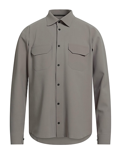 GR10K Μονόχρωμο πουκάμισο Γκρι 72% Πολυαμίδη, 28% Ελαστάνη