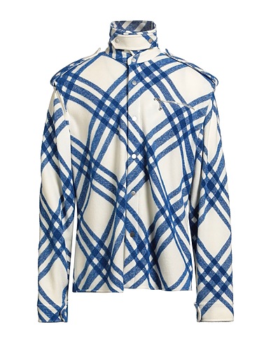 BURBERRY チェック柄シャツ ブルー ウール 62% / 毛（アルパカ） 30% / ナイロン 8%