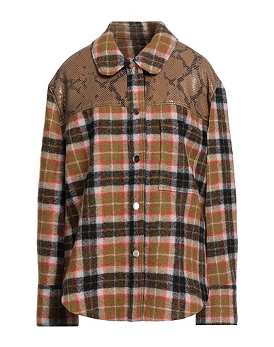 DOROTHEE SCHUMACHER Checked shirt Mustard 100% Virgin Wool, Lambskin