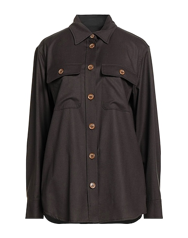 DRUMOHR Solid colour shirts & blouses Chocolate brown 88% Virgin Wool, 6% Silk, 6% Cashmere