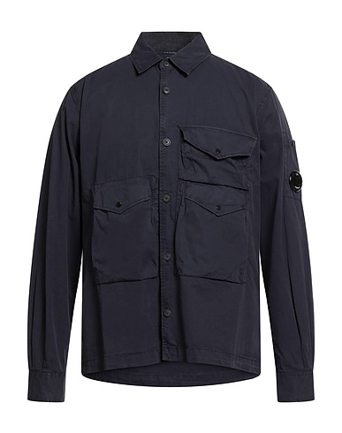 C.P. COMPANY Solid color shirt Midnight blue 100% Cotton