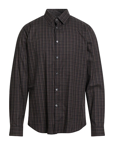 THEORY Checked shirt Dark brown 100% Cotton