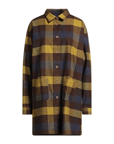 ALEXINGH Checked shirt Military green 100% Cotton