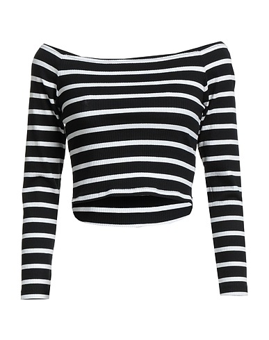 ONLY Crop top Black 95% Organic cotton, 5% Elastane