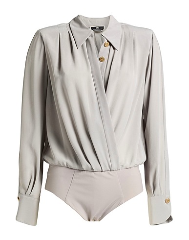 ELISABETTA FRANCHI TOPS & TEES Light grey 100% Silk