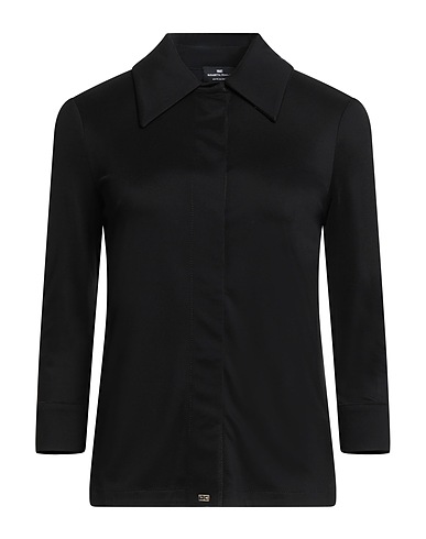 ELISABETTA FRANCHI Solid color shirts & blouses Black 96% Viscose, 4% Elastane