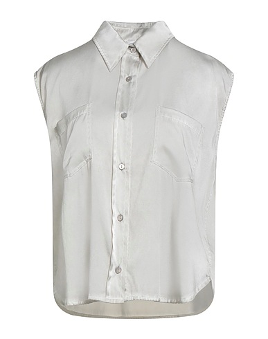KANGRA Solid colour shirts & blouses Light grey 96% Silk, 4% Elastane