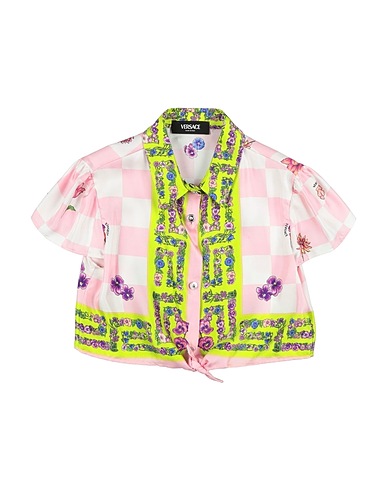 VERSACE YOUNG Patterned shirts & blouses Pink 100% Silk