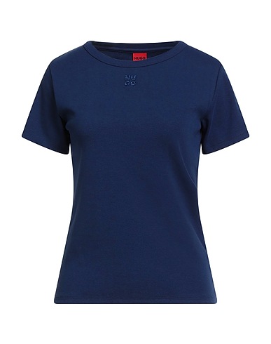 HUGO Basic T-Shirt Navy blue 66% Cotton, 29% Recycled polyester, 5% Elastane