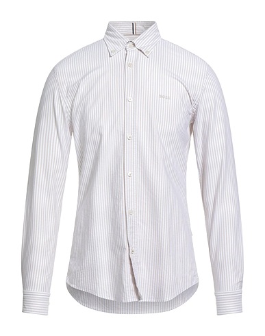 BOSS Striped shirt Beige 100% Cotton
