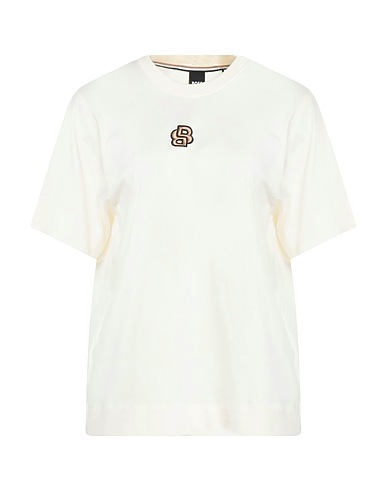 BOSS Basic T-Shirt Cremeweiß 100% Baumwolle, Elastan