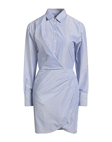 BOSS Shirt dress Light blue 95% Cotton, 3% Metallic fiber, 2% Polyester