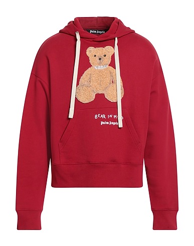 PALM ANGELS Hooded track jacket  Brick red 100% Cotton