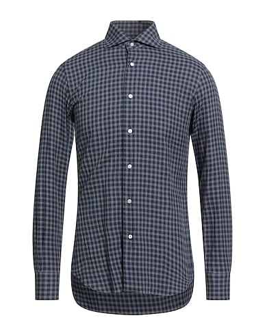 BARBA Napoli Checked shirt Grey 100% Cotton
