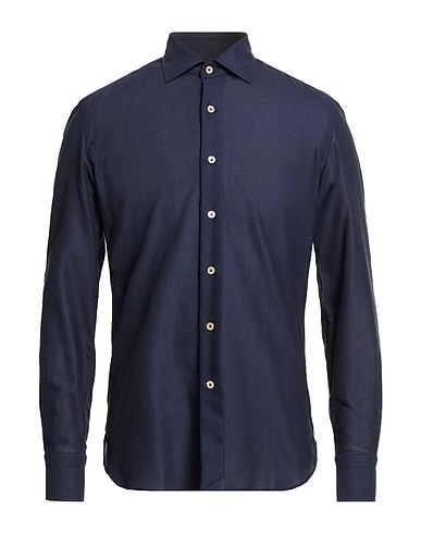 ERRICO FORMICOLA Napoli Solid colour shirt Midnight blue 100% Cotton