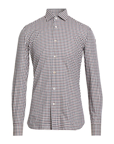 ERRICO FORMICOLA Napoli Checked shirt Burgundy 100% Cotton