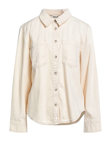 ONLY Denim shirt BLUE DENIM Beige 100% Cotton